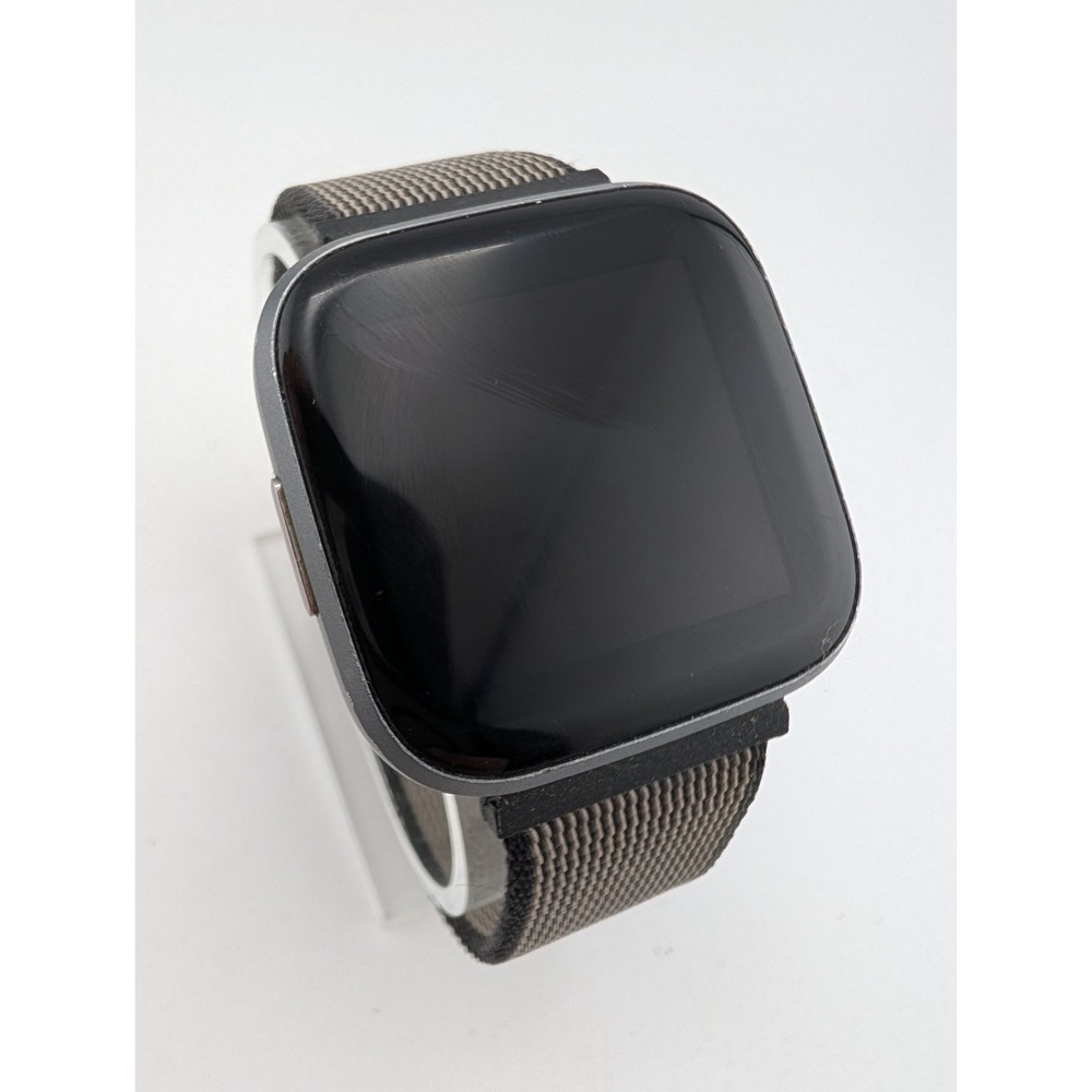 Fitbit Versa 2 Fitness Activity Tracker FB507 Gray Case Nylon Band- Tested Works